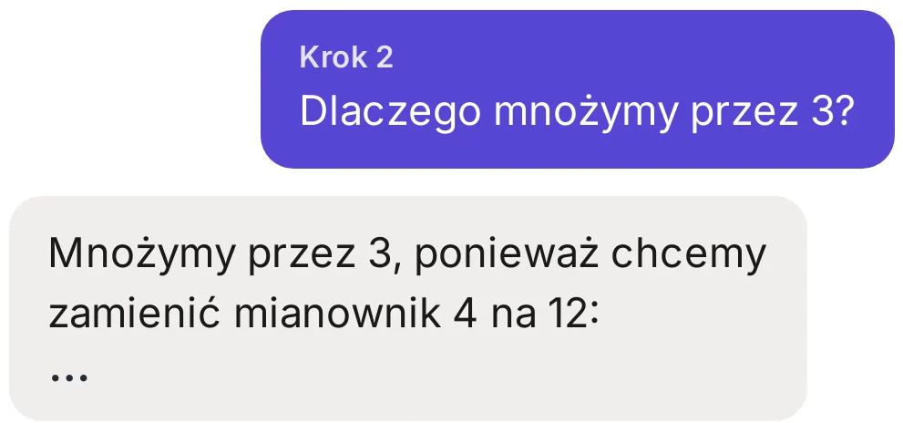 Uczeń dopytuje korepetytora, dlaczego mnożymy przez 3
